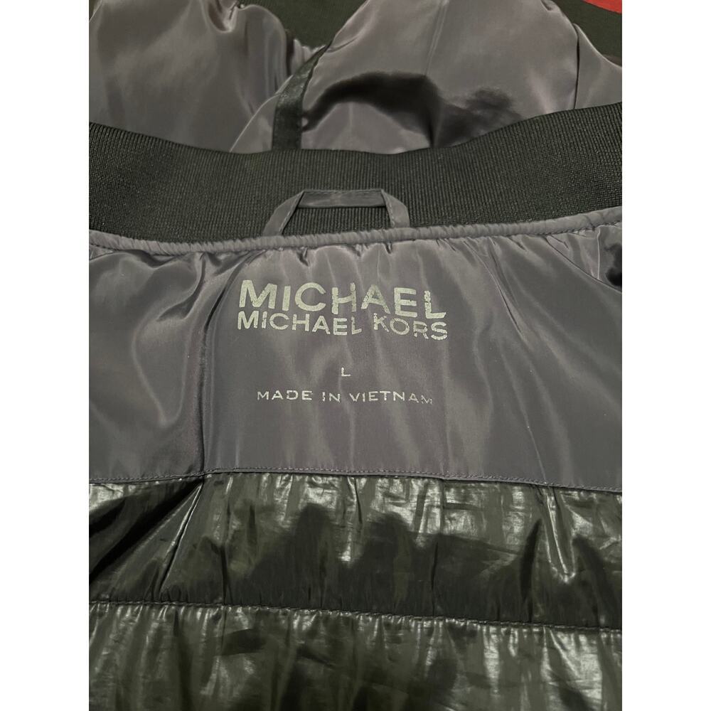 Women’s Michael Kors Gray Bomber Jacket Size L - Picture 10 of 12